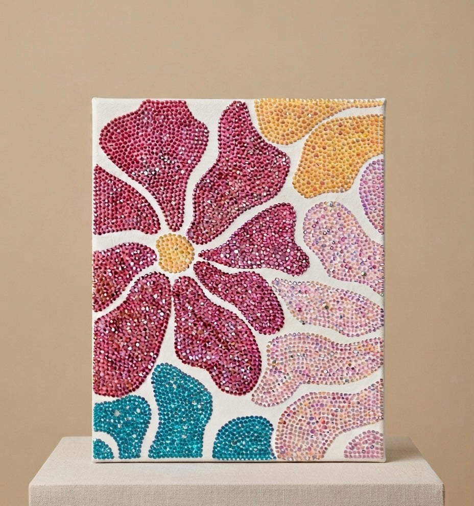 Haft Diamentowy Kolorowe Kwiatki – Zestaw Diamond Painting