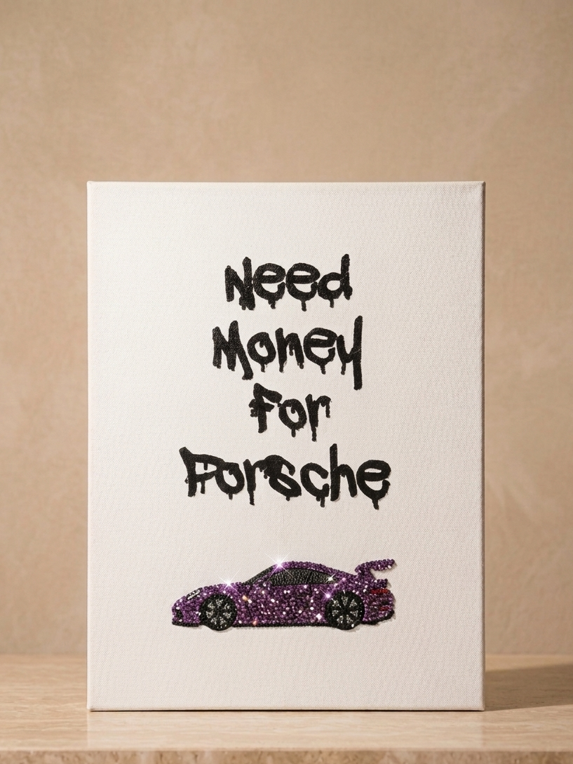 Haft Diamentowy Need Money for Porsche – Zestaw Diamond Painting